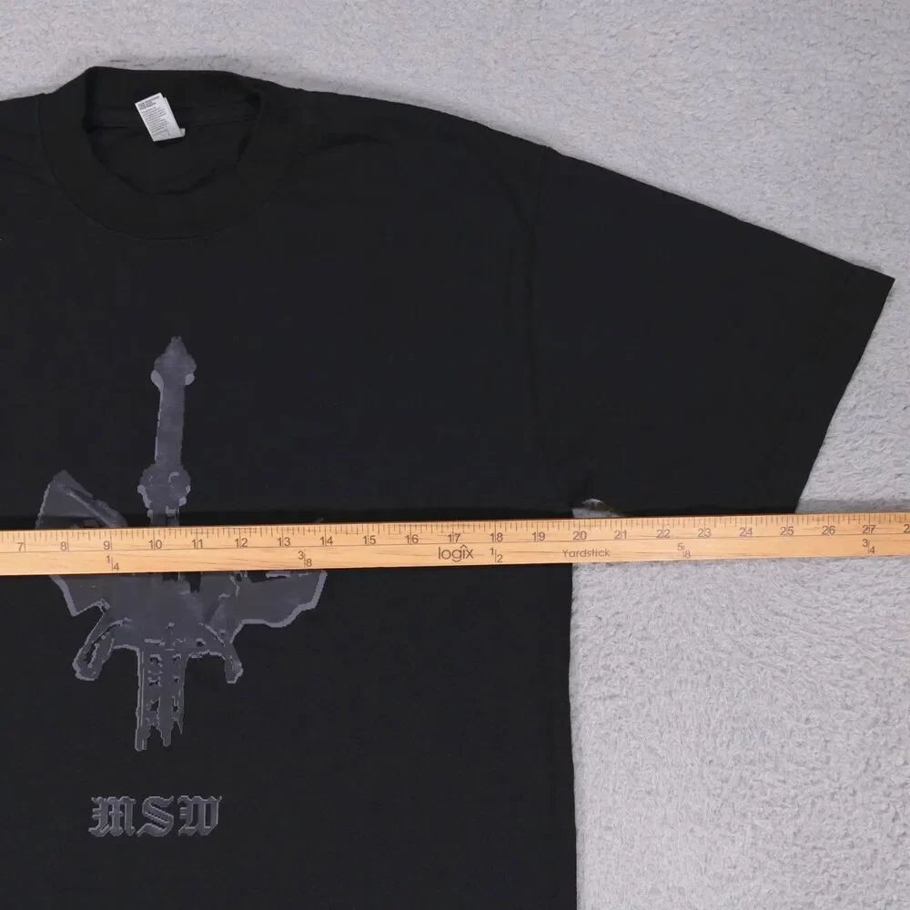 Los Angeles Apparel 6.5oz Black Garment Dyed Short Sleeve T Shirt Unisex Small